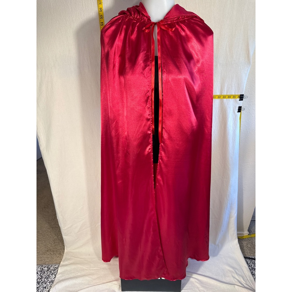 Unbranded Hooded Cape Adult Large Red Satin Like Costume Cosplay 9477